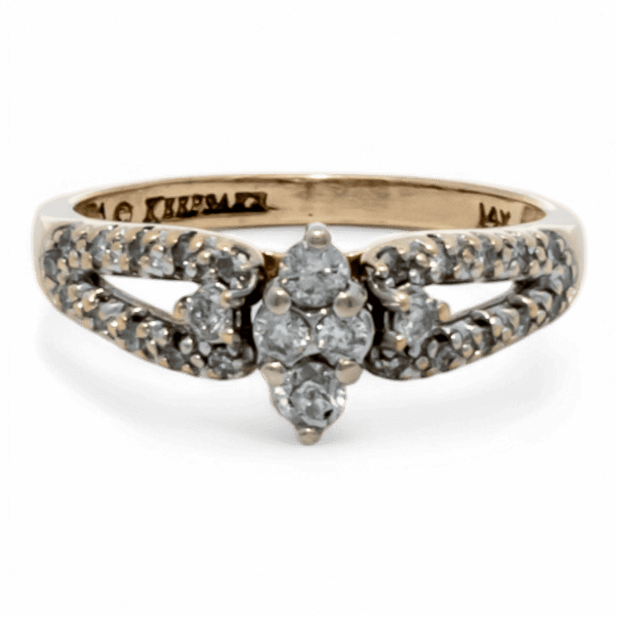  Yellow Gold Ring with 0.34 Carats of Diamonds