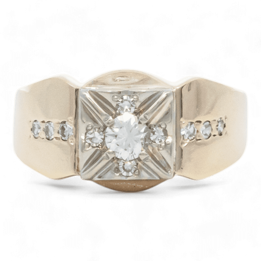  14k Yellow Gold Ring with 0.51 Carats of Diamonds