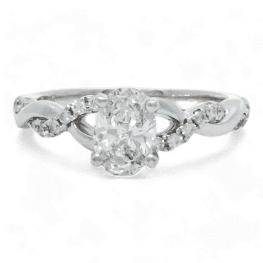 14k White Gold Ring with 0.71 Carats of Diamonds