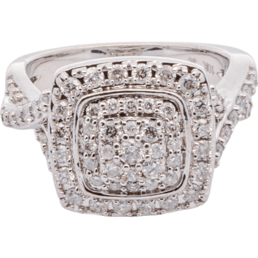  Ring 10k White Gold with 1.27 Carats of Diamonds