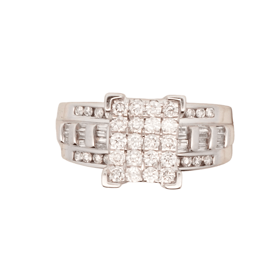  Ring 10k White Gold with 1.53 Total Carats of Diamonds