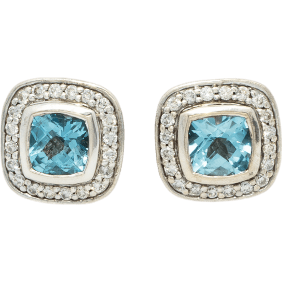 DAVID YURMAN Earrings Silver 0.4 Total Carats of Diamonds