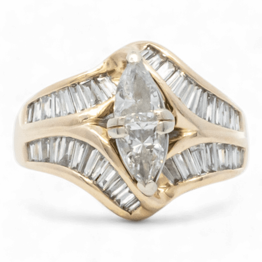  14k Yellow Gold Ring with 1.22 Carats of Diamonds