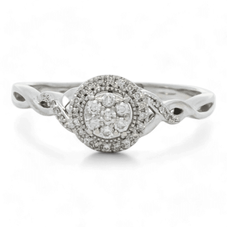  10k White Gold Ring with 0.27 Carats of Diamonds