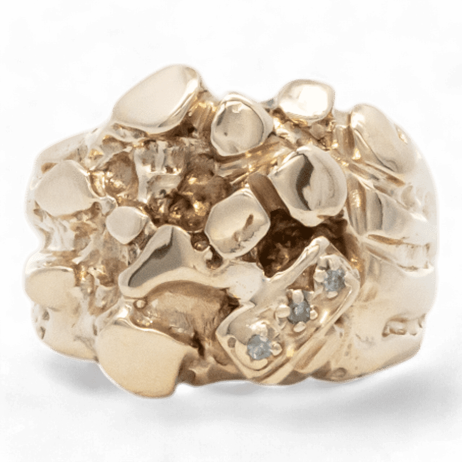  14k Yellow Gold Ring with 0.03 Carats of Diamonds