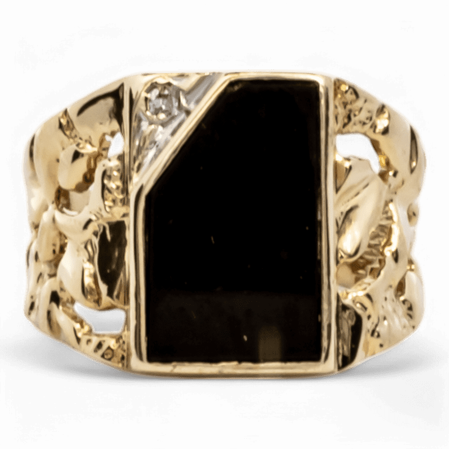  14k Yellow Gold Ring with 0.01 Carats of Diamonds
