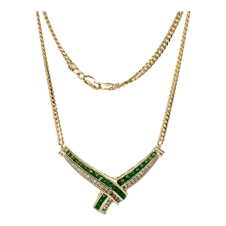  10k Yellow Gold Necklace with 0.29 Carats of Diamonds
