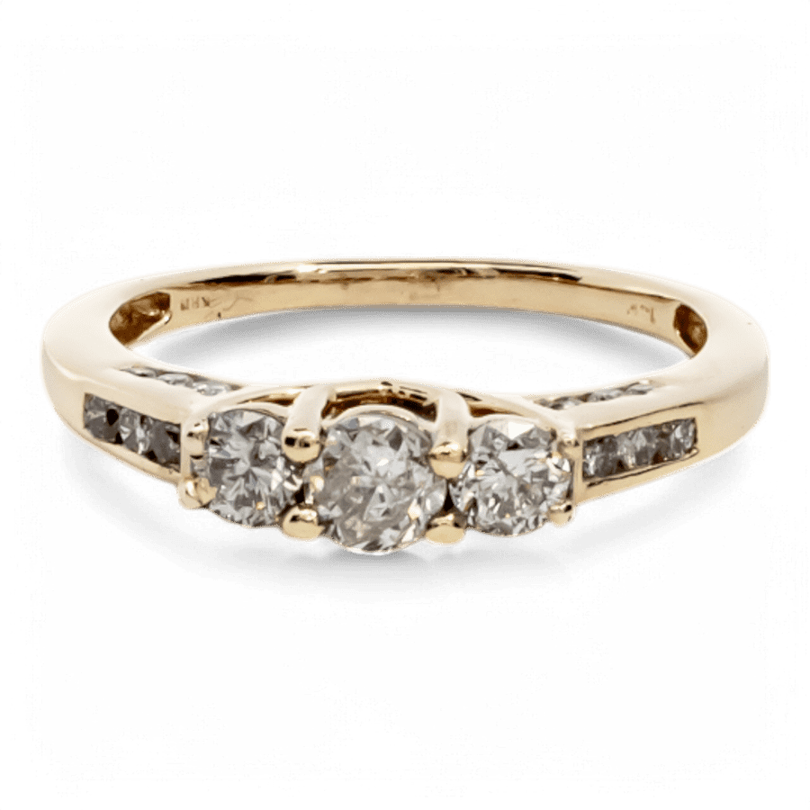  14k Yellow Gold Ring with 0.72 Carats of Diamonds