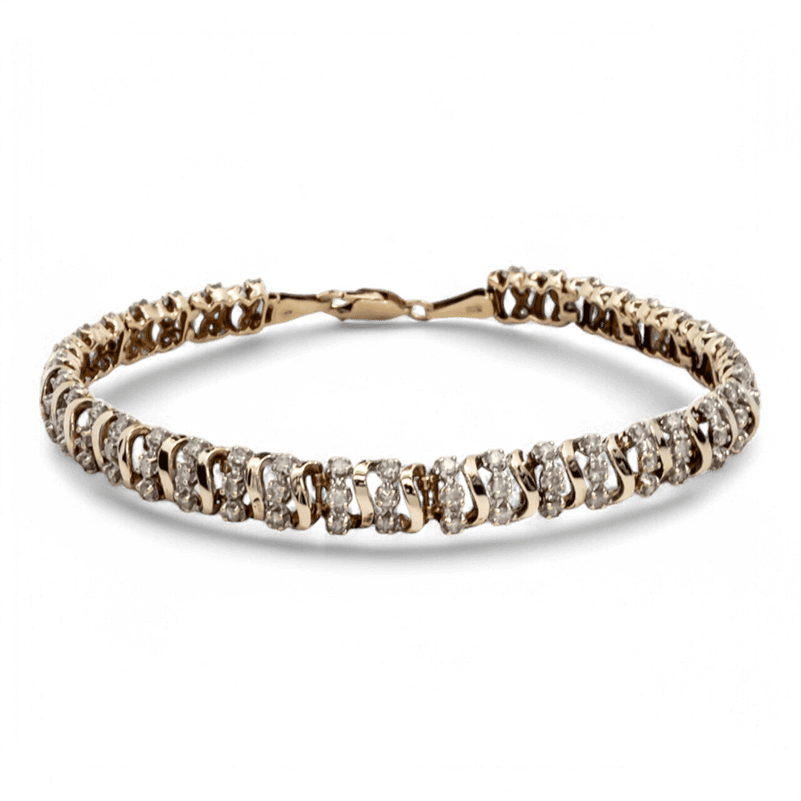  10k White Gold Bracelet with 1.08 Carats of Diamonds