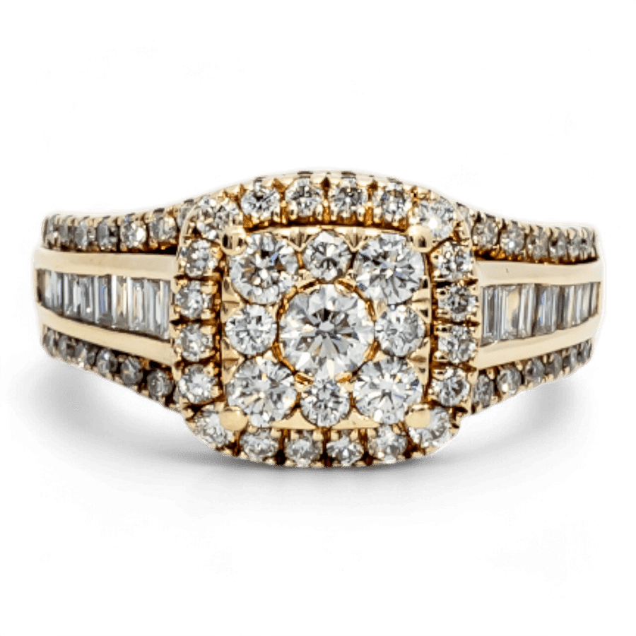  14k Yellow Gold Ring with 0.99 Carats of Diamonds