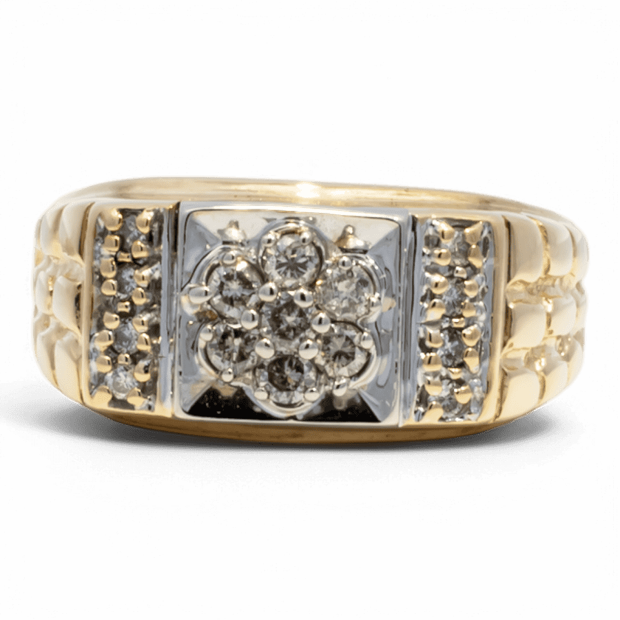  10k Yellow Gold Ring with 0.43 Total Carats of Diamonds Size 9.5