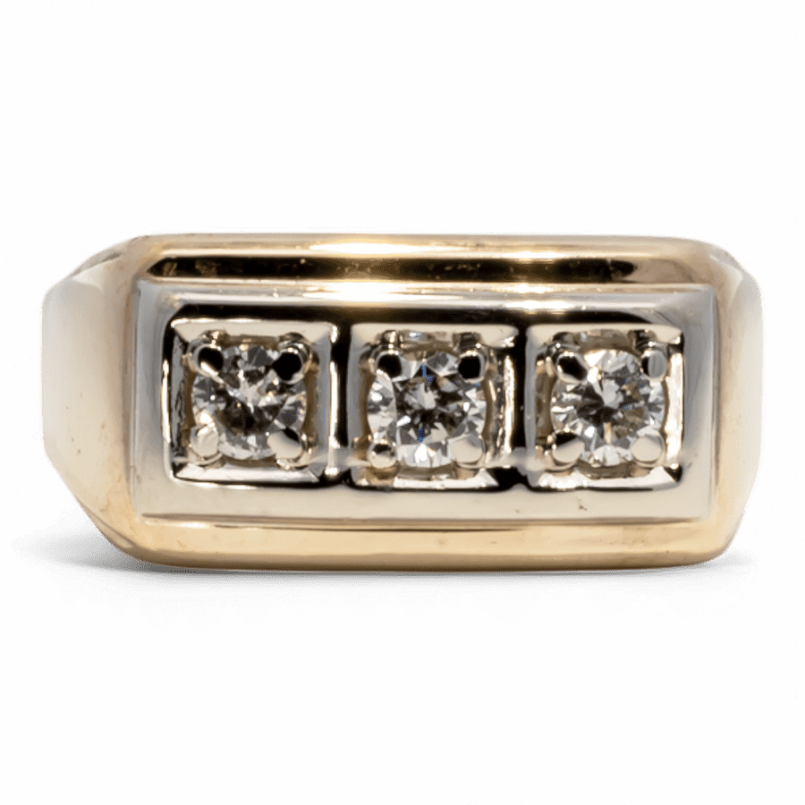  10k Yellow Gold Ring with 0.6 Total Carats of Diamonds Size12