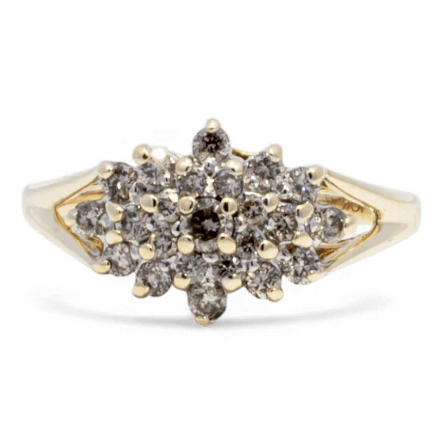  10k Yellow Gold Ring with 0.49 Total Carats of Diamonds Size 7.5