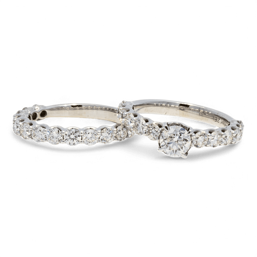  14k White Gold Ring with1.75 Total Carats of Diamonds Size 7
