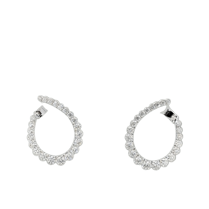 Picture of  EARRINGS HEARTS ON FIRE 18K WHITE GOLD 44 DIAMONDS