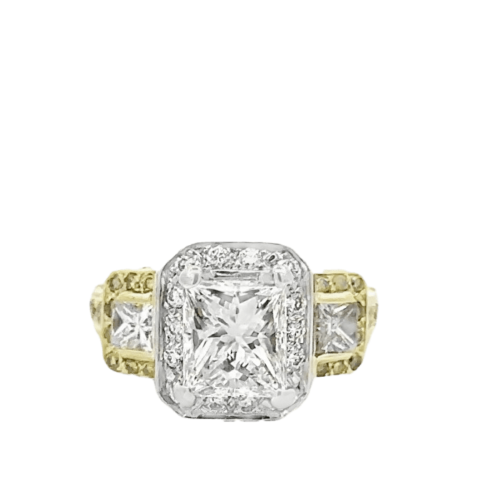  RING 18K TWO TONED 85 DIAMONDS