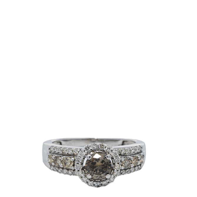  Ring 14k White Gold 48 Diamonds