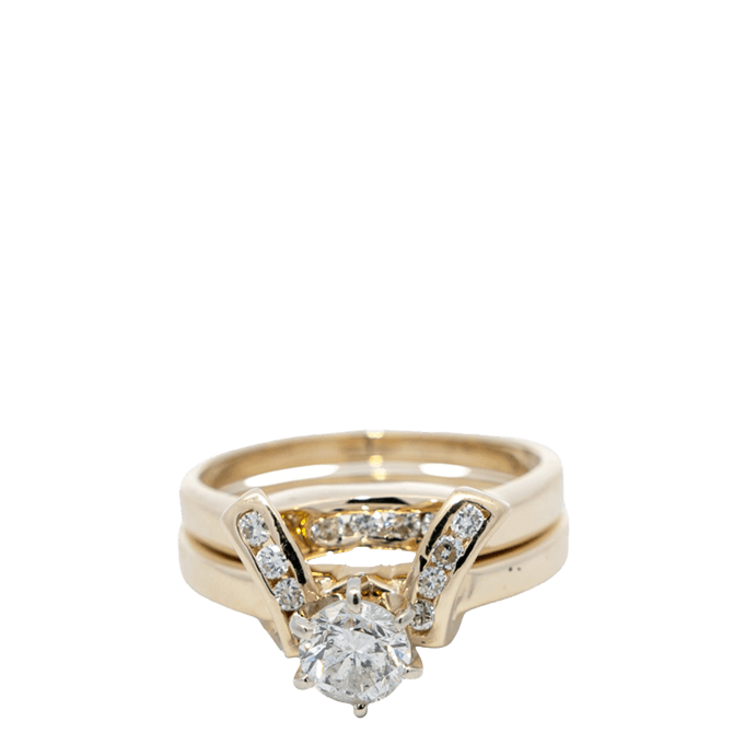  Wed 14k Yellow Gold 13 Diamonds