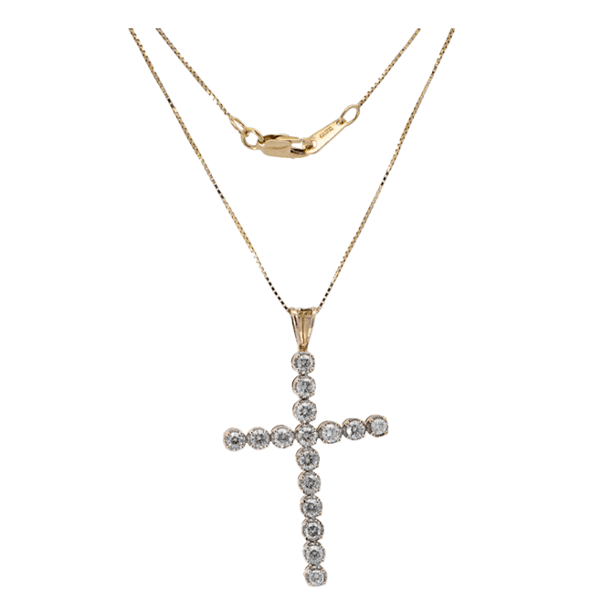 Picture of  Necklace 10k Yellow Gold 17 Diamonds
