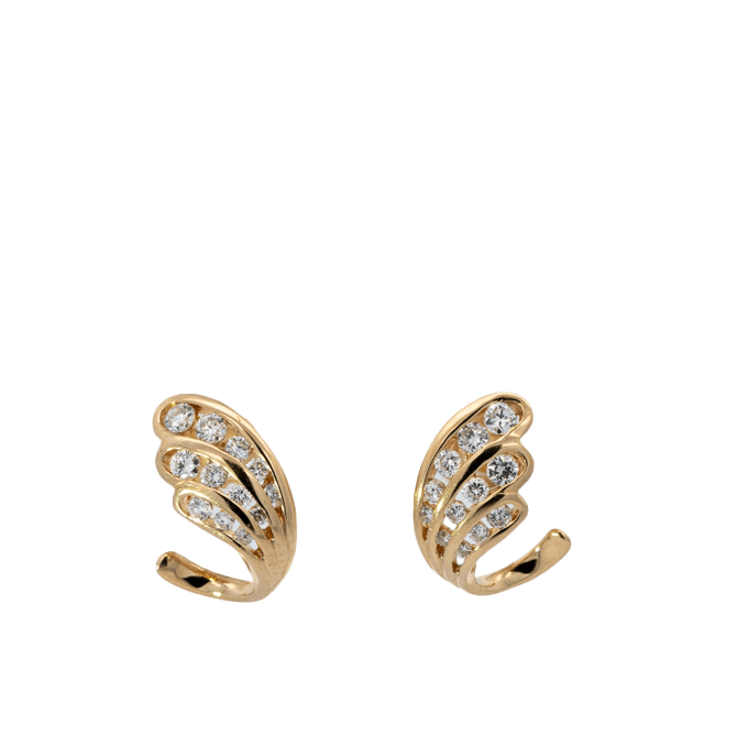  Earrings 14k Yellow Gold 24 Diamonds