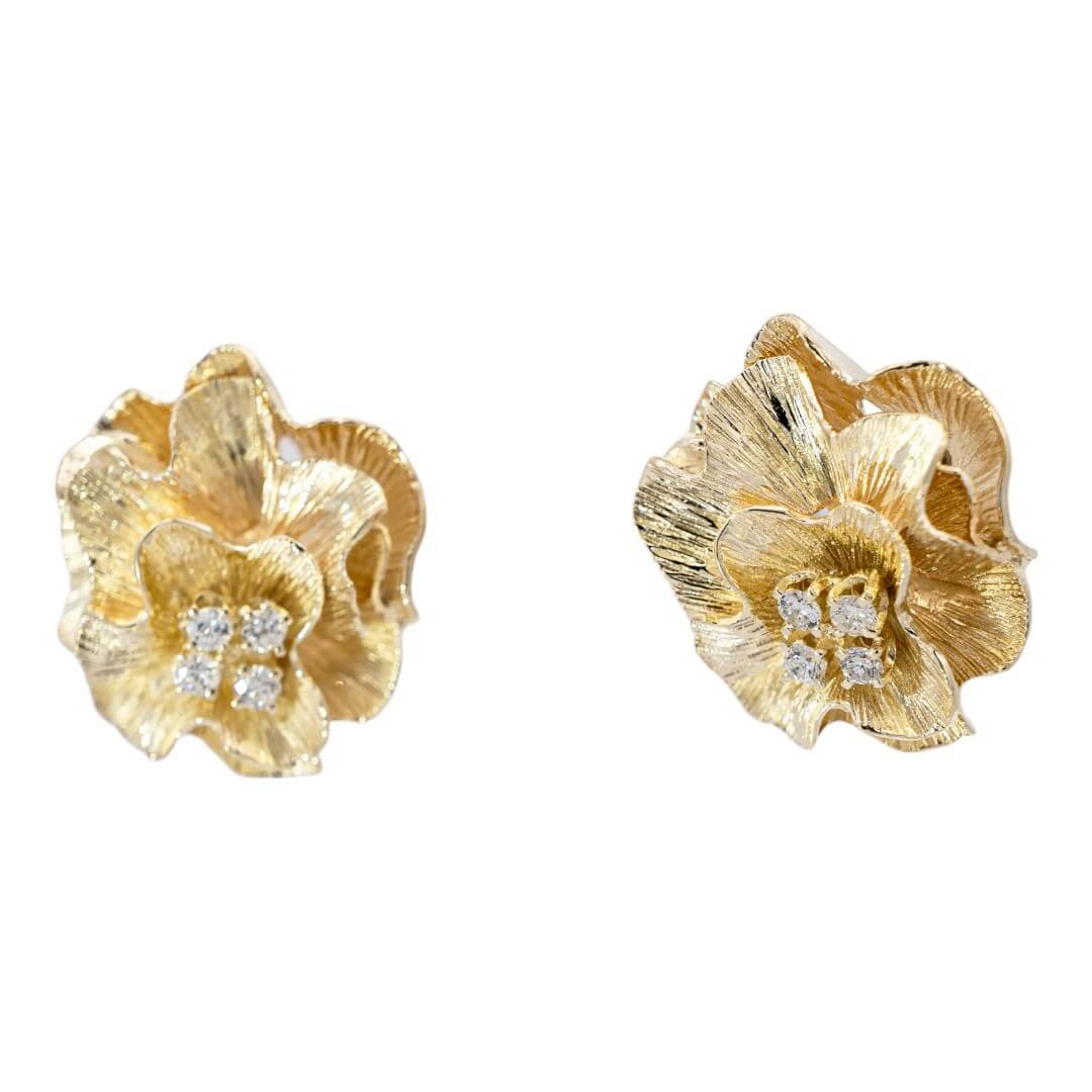 Picture of  Earrings 14k Yellow Gold 8 Diamonds