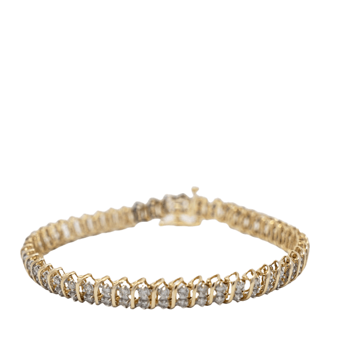  Bracelet 14k Yellow Gold 100 Diamonds