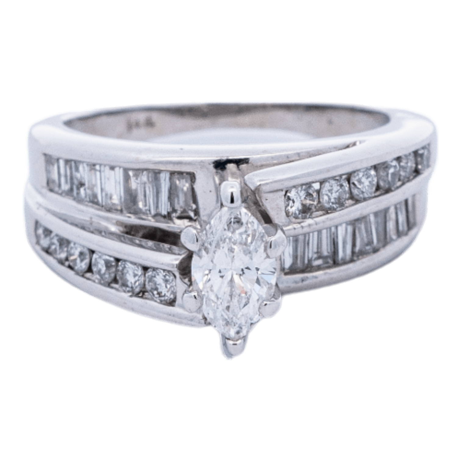  Ring 14k White Gold 29 Diamonds