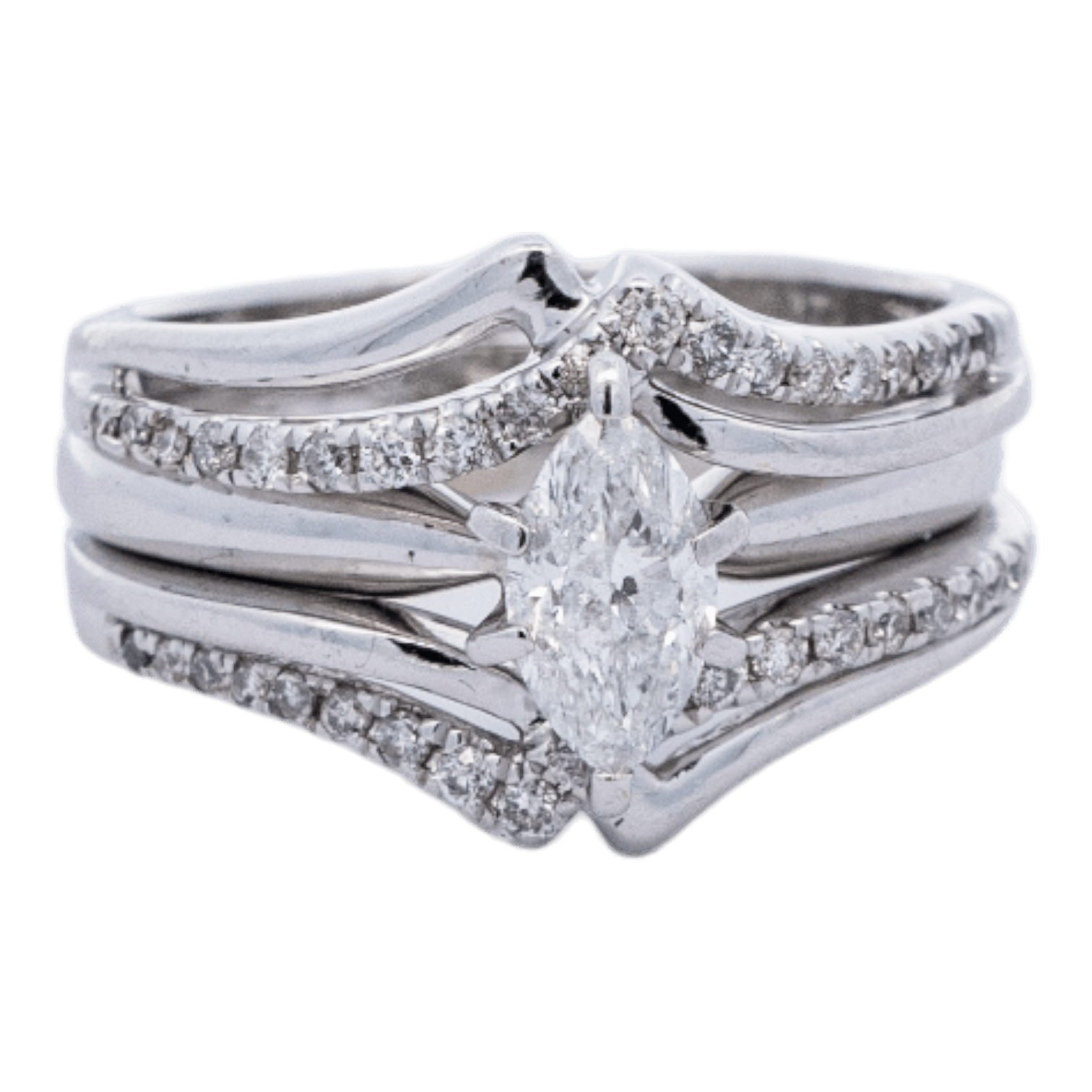  Ring 14k White Gold 33 Diamonds