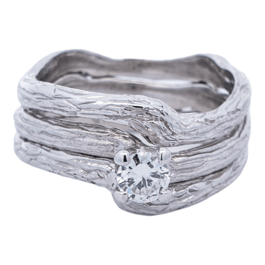  Ring 18k White Gold 1 Diamond