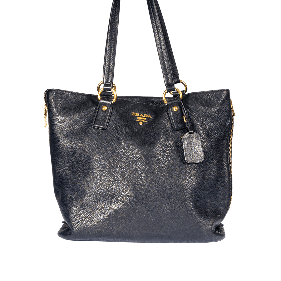 Prada Vitello Daino Zip Tote at ShopBraswell