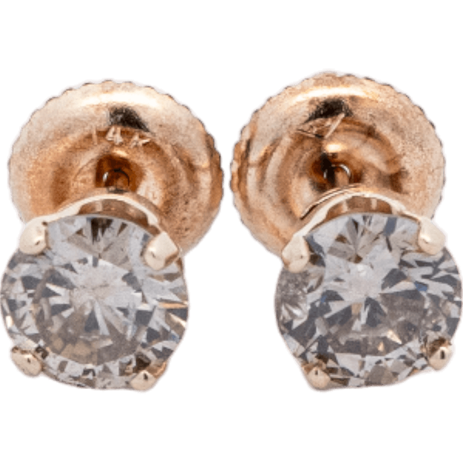  Earrings 10k Yellow Gold 2 Diamonds