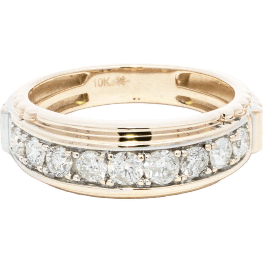  Ring 10k Yellow Gold 9 Diamonds