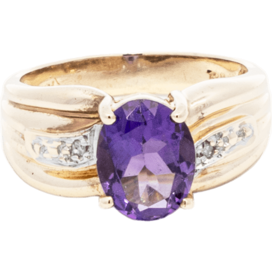  Ring 10k Yellow Gold 2 Diamonds