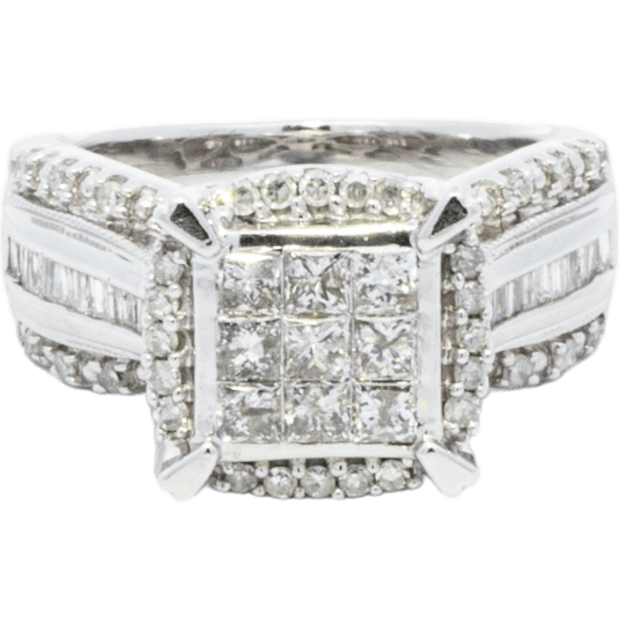  Ring 10k White Gold 65 Diamonds