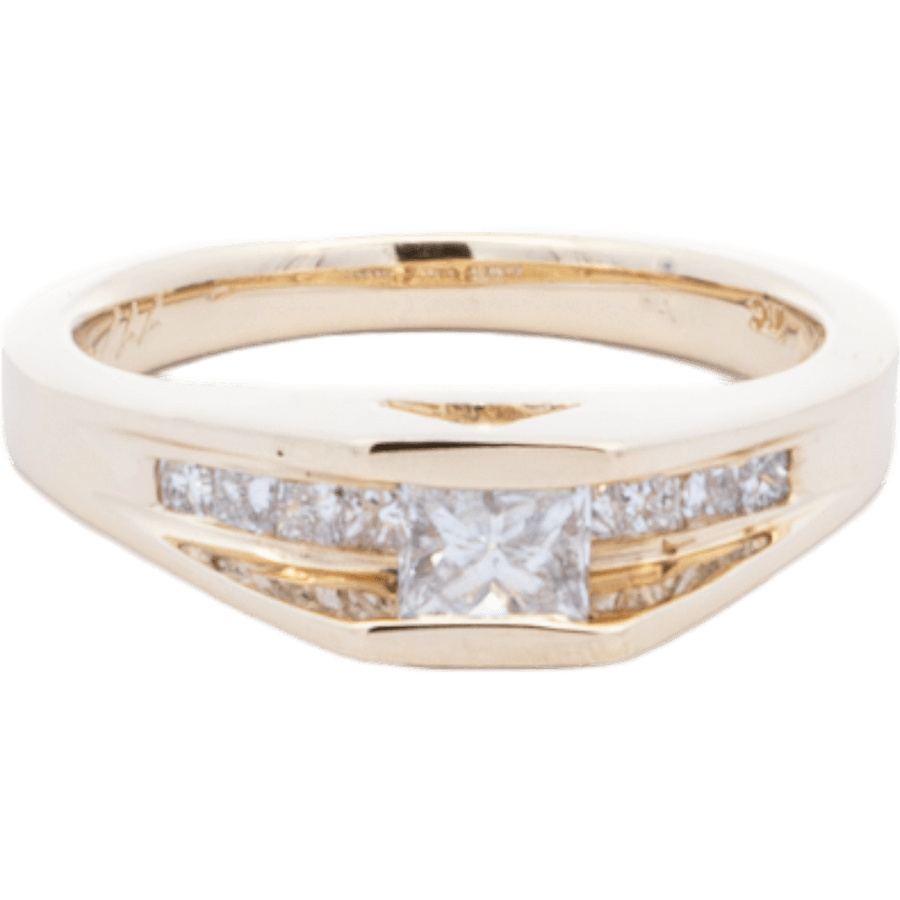  Ring 14k Yellow Gold With 0.74 Carats Of Diamonds