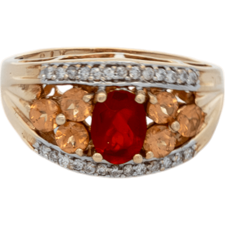  Ring 18k Yellow Gold with 0.208 Total Carats of Diamonds