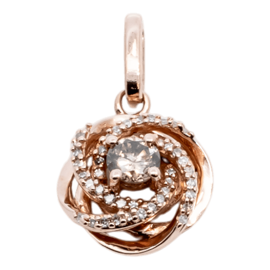  10k Rose Gold Pendant with 0.28 Total Carats of Diamonds 
