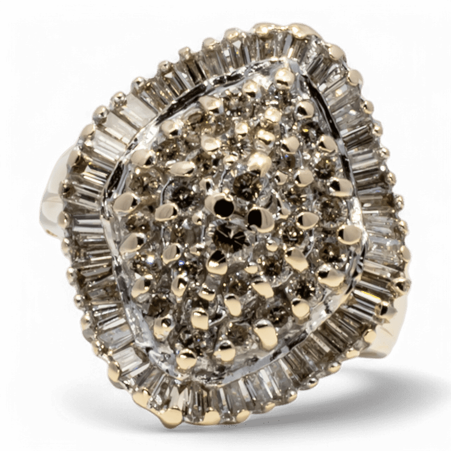  14k Yellow Gold Ring with1.4 Total Carats of Diamonds 