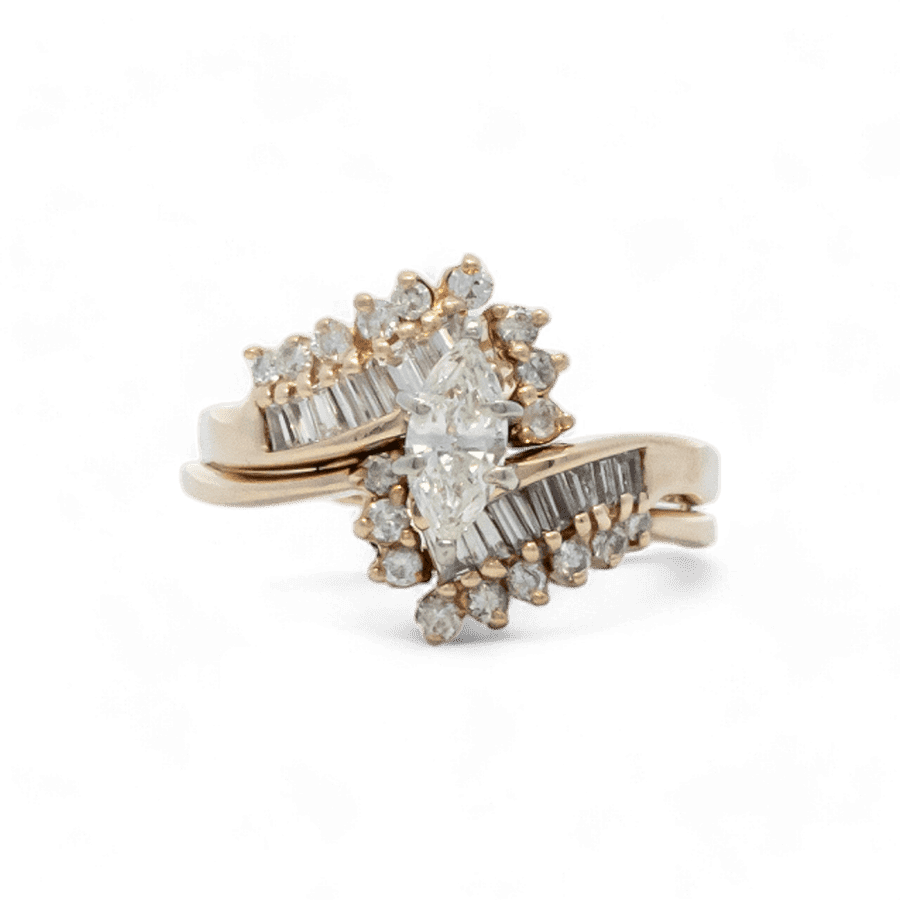  Ring 14K Yellow Gold With 1.02 Carats Of Diamonds