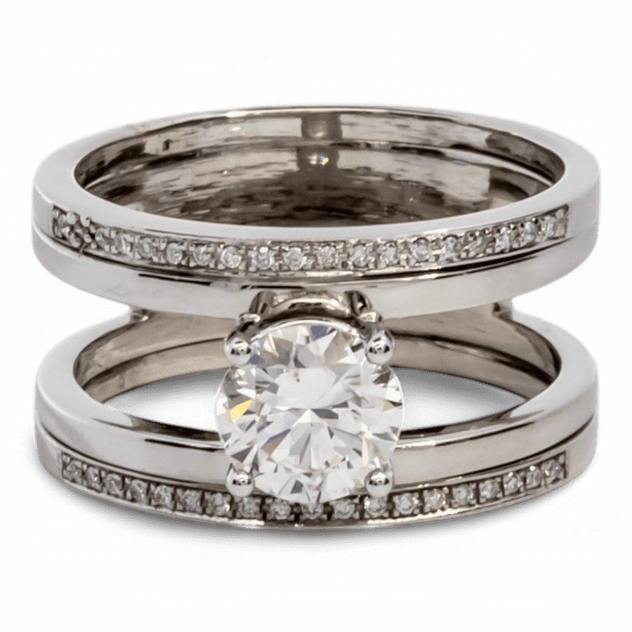  14k Yellow Gold Ring with 1.81 Carats of Diamonds