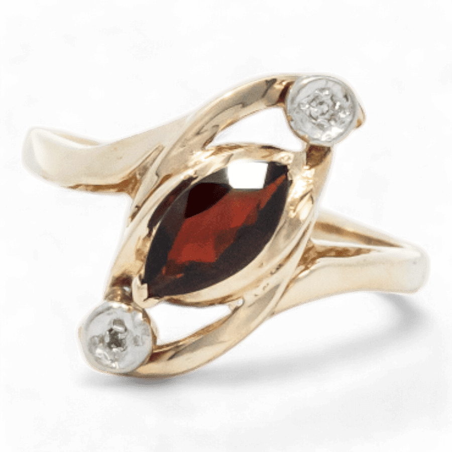  14k Yellow Gold Ring with 0.02 Carats of Diamonds