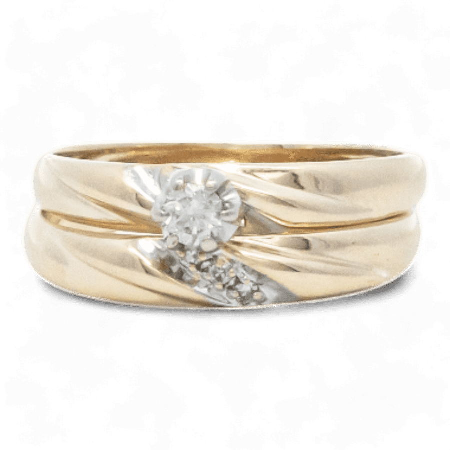  10k Yellow Gold Ring with 0.10 Carats of Diamonds