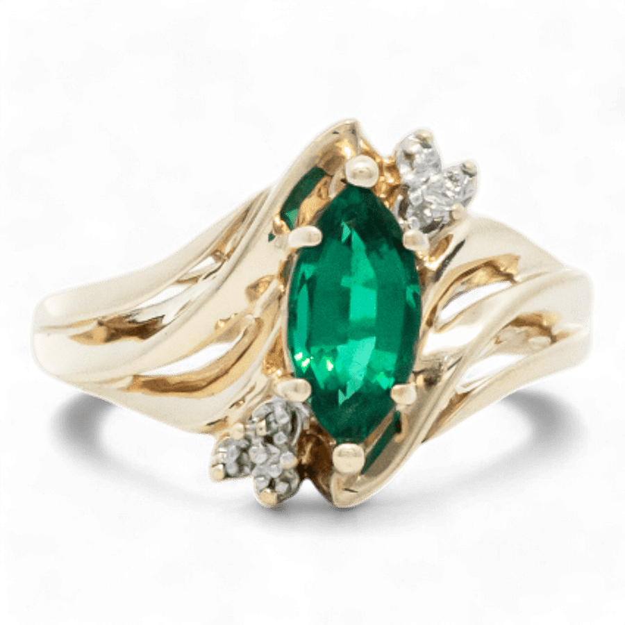  10k Yellow Gold Ring with 0.02 Carats of Diamonds