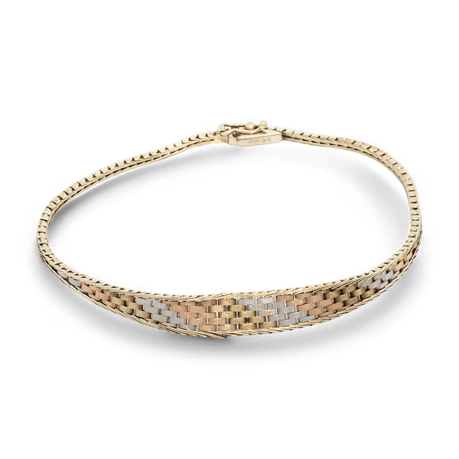  14k Three-Toned Gold Bracelet