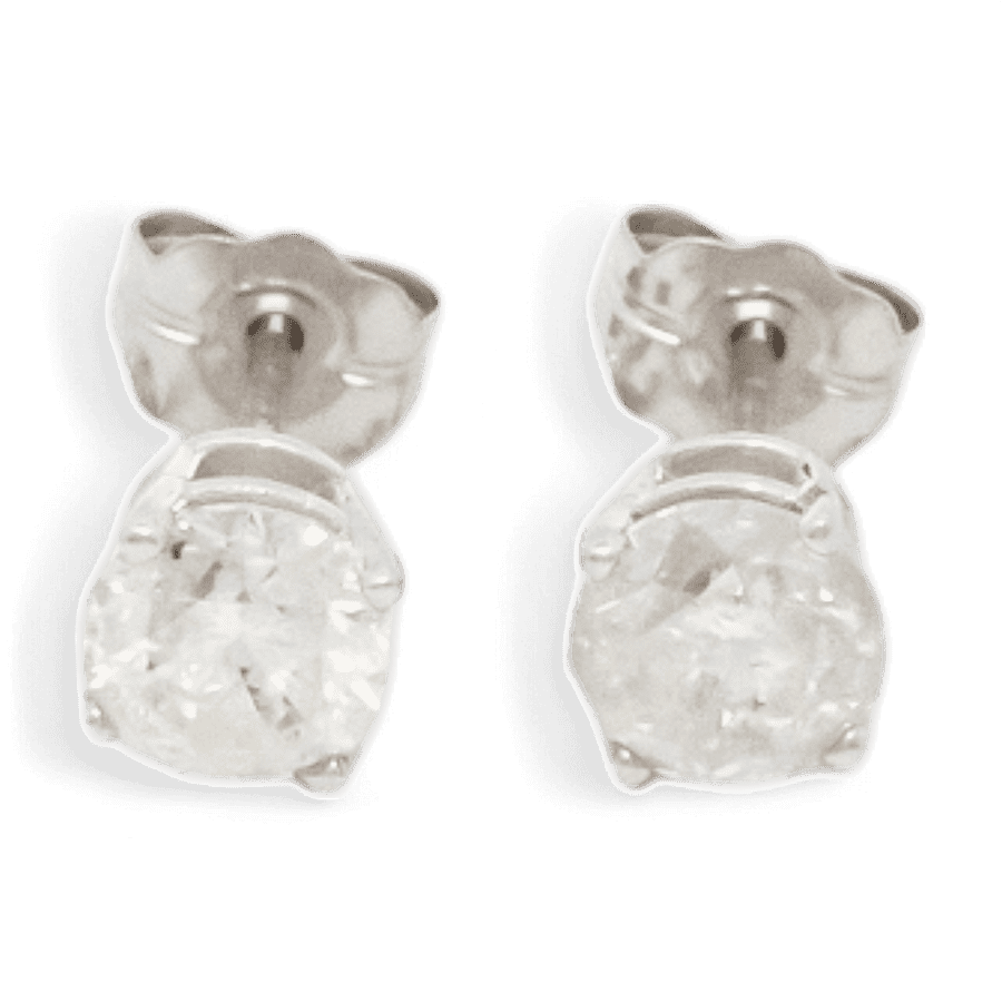  10k White Gold Earrings with 0.98 Carats of Diamonds