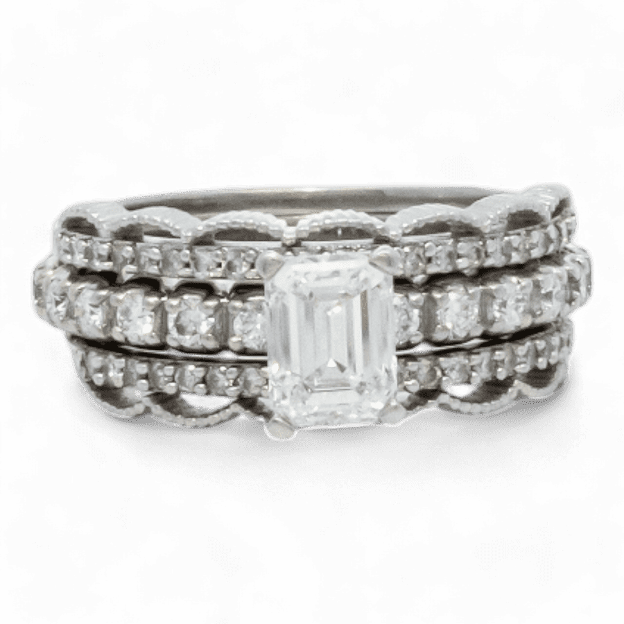  14k White Gold Ring with 1.24 Carats of Diamonds