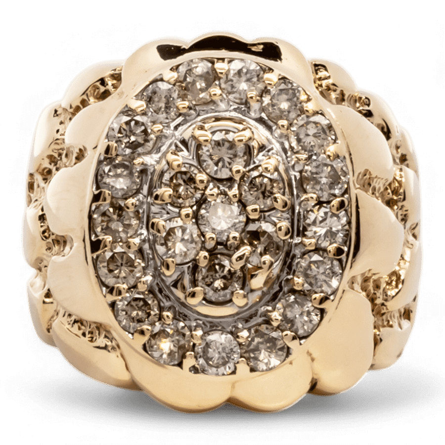  10k Yellow Gold Ring with 1.68 Carats of Diamonds