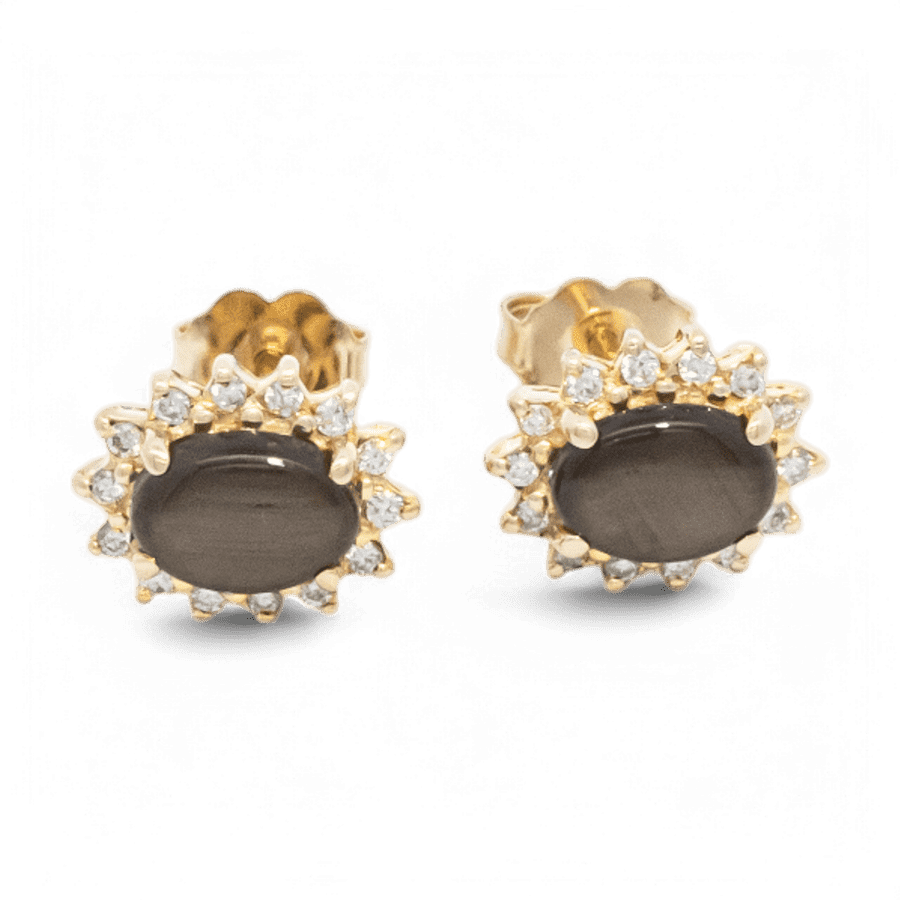  14k Yellow Gold Earrings with 0.25 Carats of Diamonds