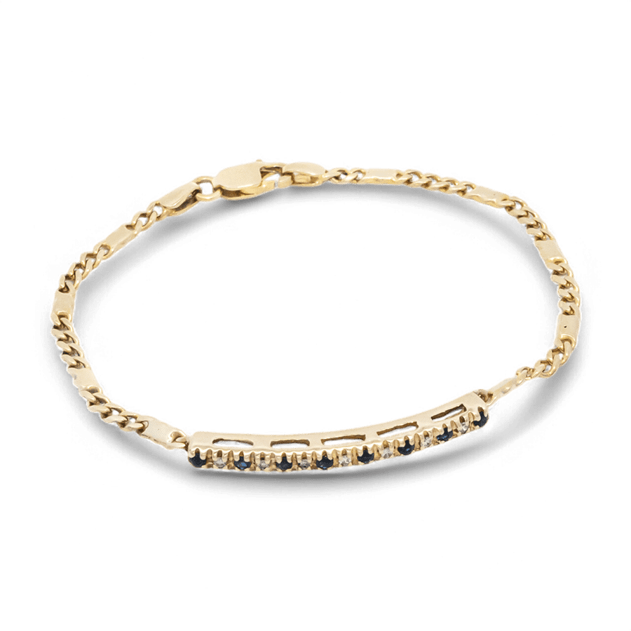  14k Yellow Gold Bracelet with 0.14 Carats of Diamonds