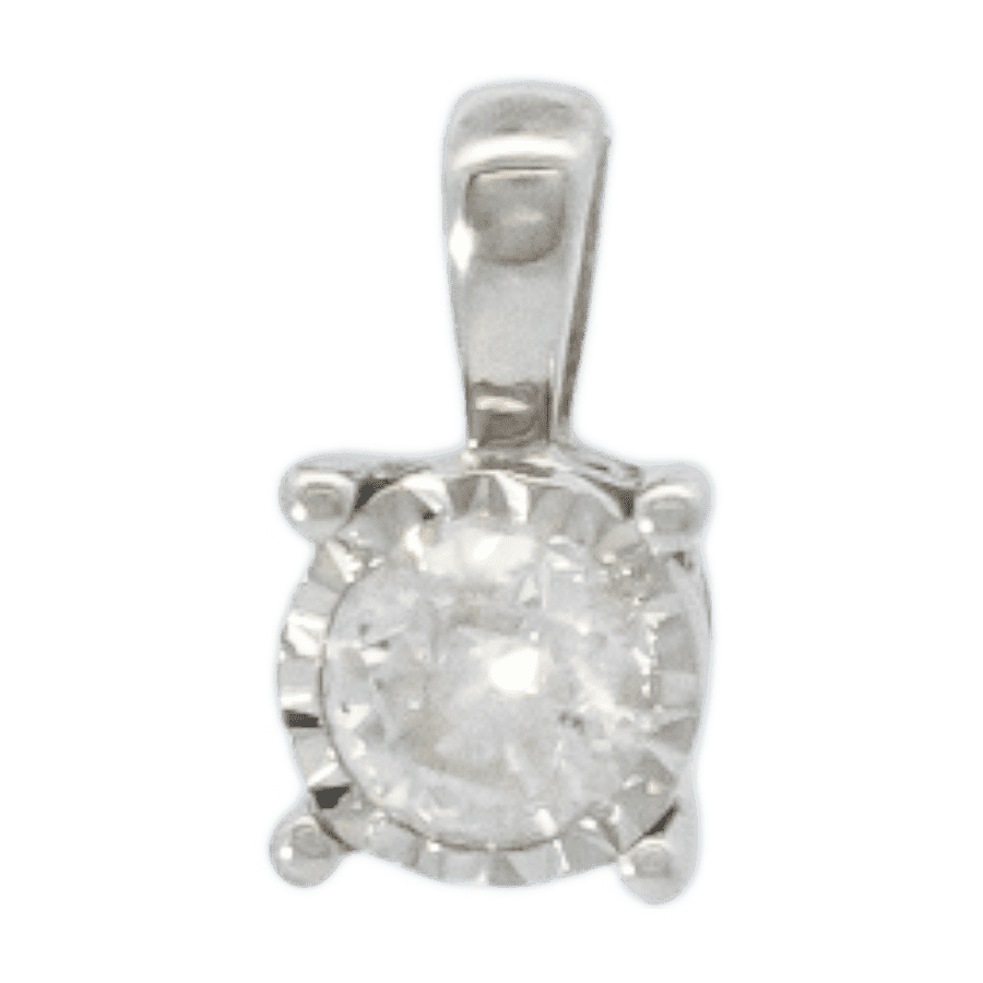 10k White Gold Pendant with 0.20 Carats of Diamonds